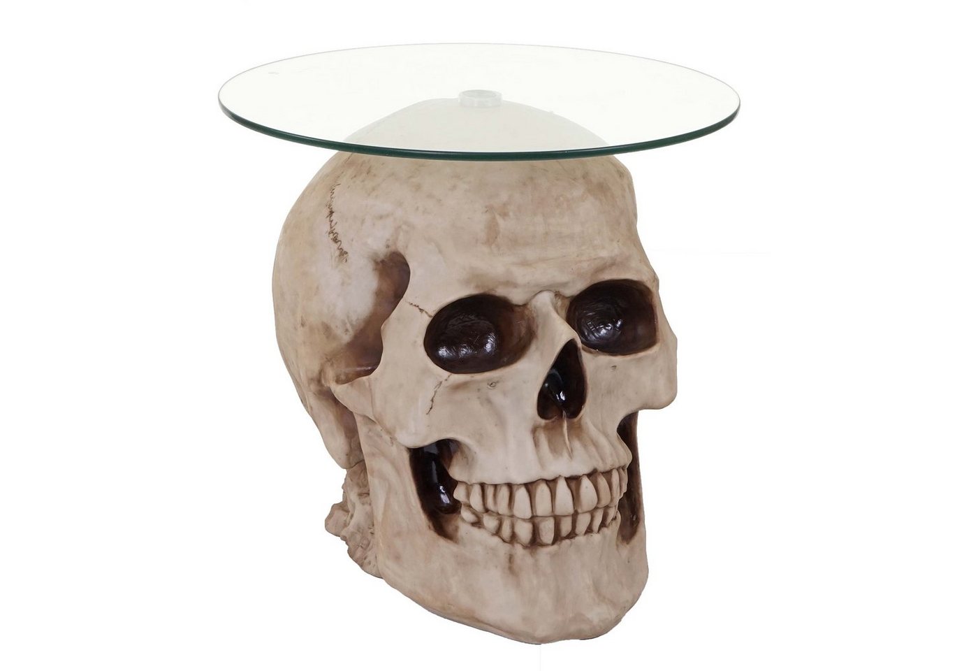 MCW Couchtisch MCW-A19, Totenkopf, Tischplatte aus Glas, Stabiler Stand, Naturgetreu nachempfunden von MCW