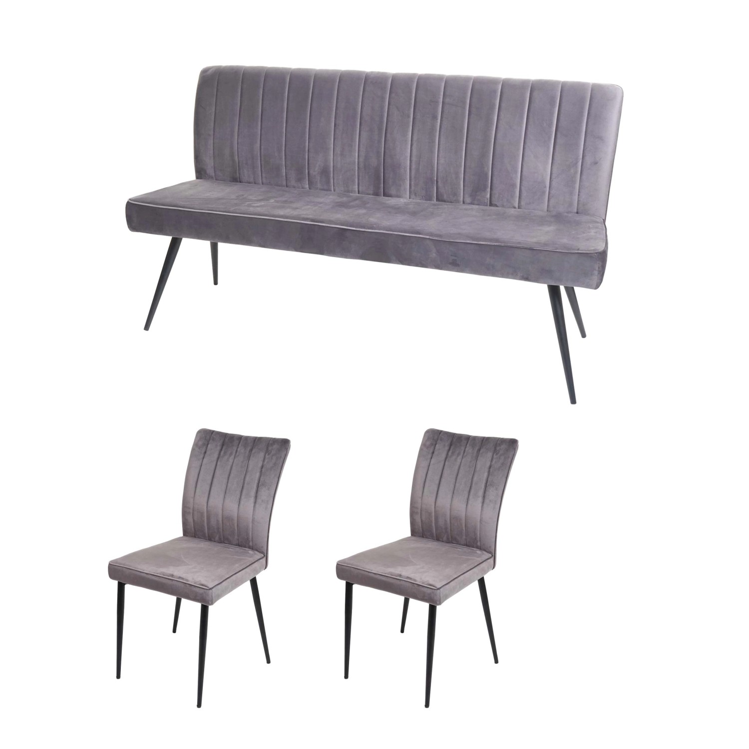 MCW Esszimmer-Set K16 3-teilig Dunkelgrau MCW Esszimmer-Set K16 3-teilig Dunkelgrau von MCW