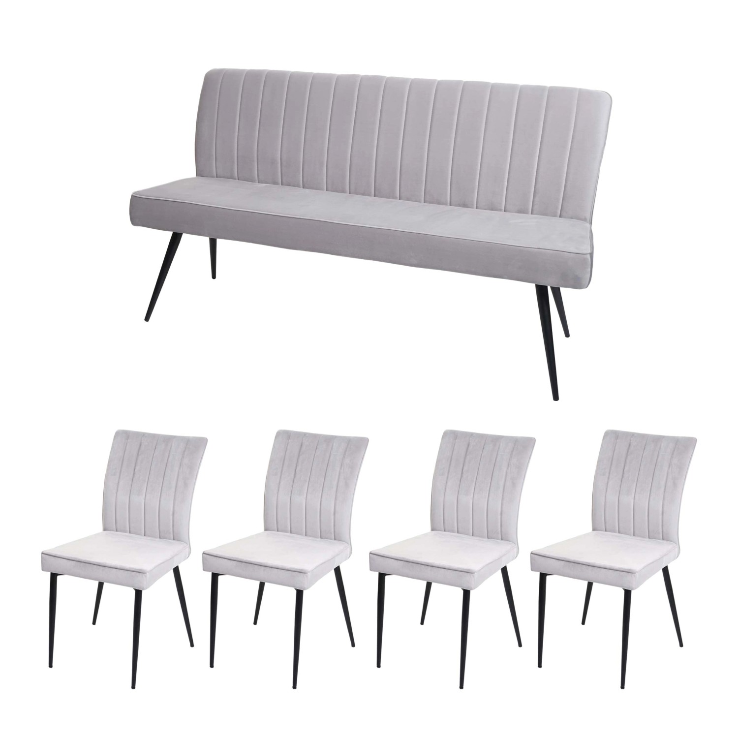 MCW Esszimmer-Set K16 5-teilig Hellgrau MCW Esszimmer-Set K16 5-teilig Hellgrau von MCW