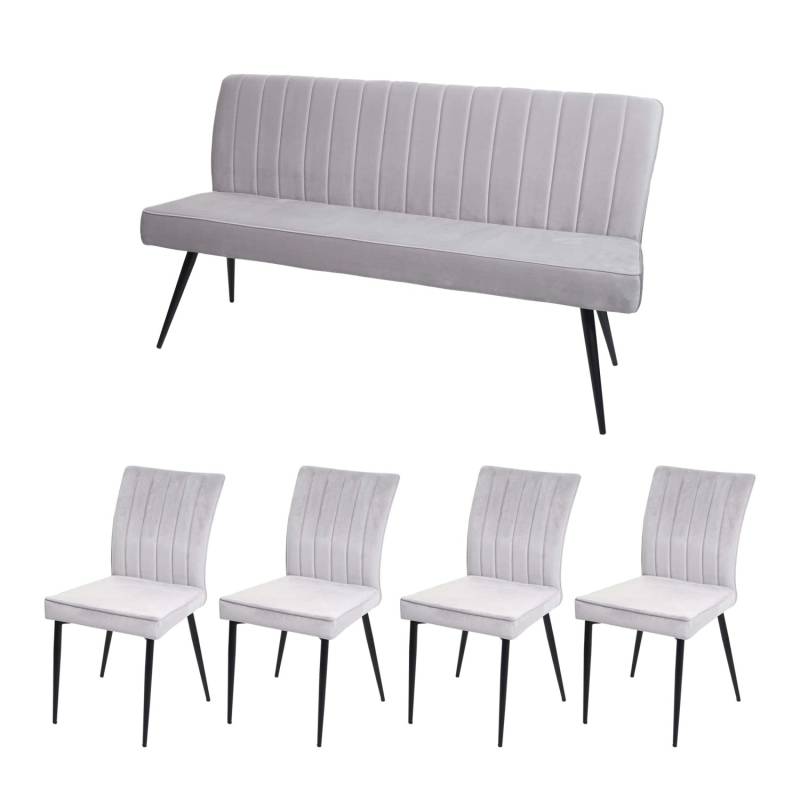 MCW Esszimmer-Set K16 5-teilig Hellgrau von MCW