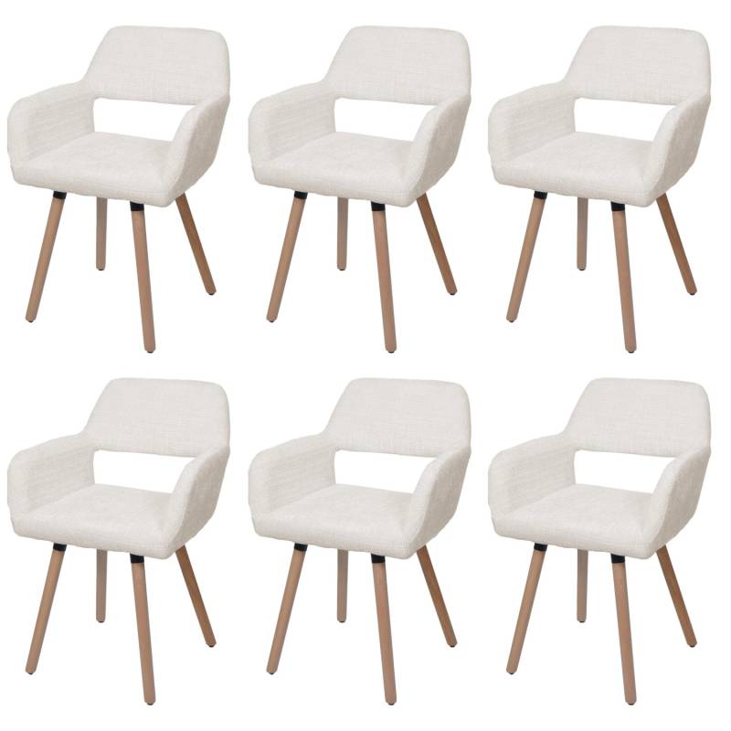 MCW Esszimmerstuhl A50 II 6er-Set Creme Stoff/Textil Chenille 465g/m² von MCW