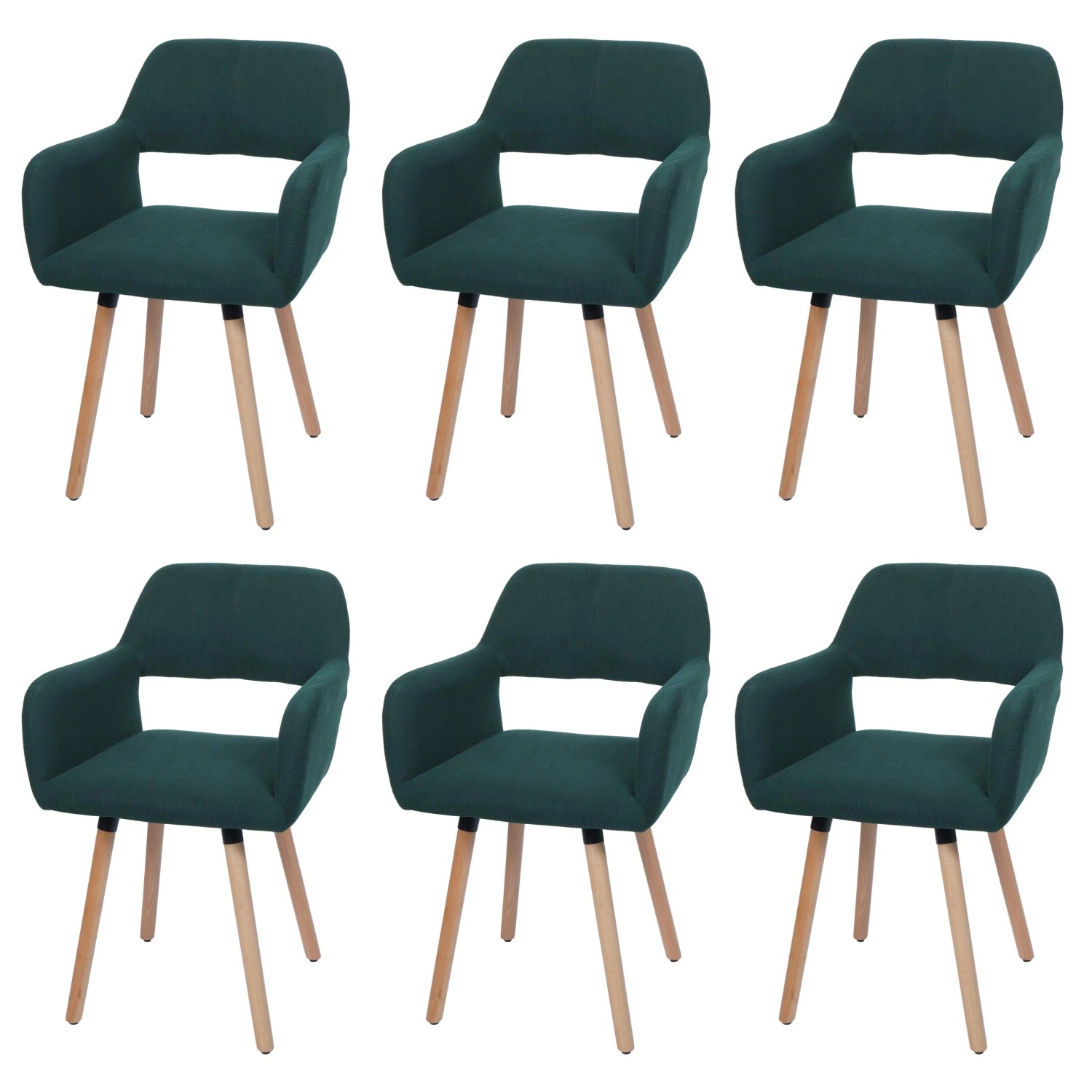 MCW Esszimmerstuhl A50 II 6er-Set Grün Stoff/Textil Cord 400g/m² MCW Esszimmerstuhl A50 II 6er-Set Grün Stoff/Textil Cord 400g/m² von MCW