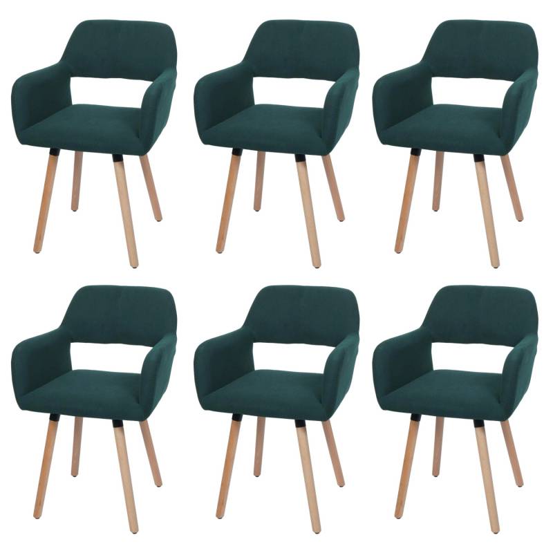 MCW Esszimmerstuhl A50 II 6er-Set Grün Stoff/Textil Cord 400g/m² von MCW