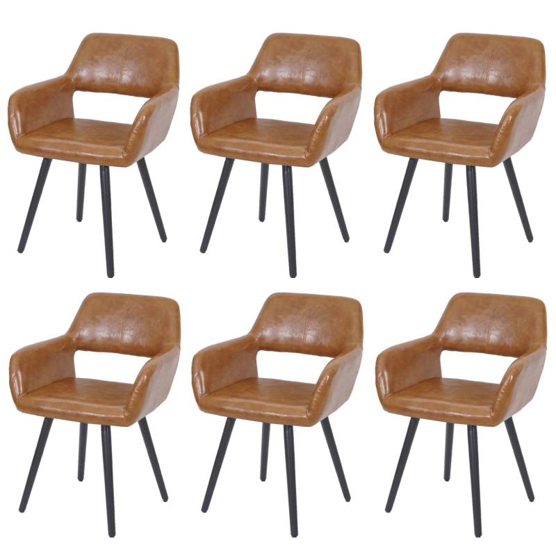 MCW Esszimmerstuhl A50 II 6er-Set Kunstleder Wildlederimitat Dunkle Beine von MCW