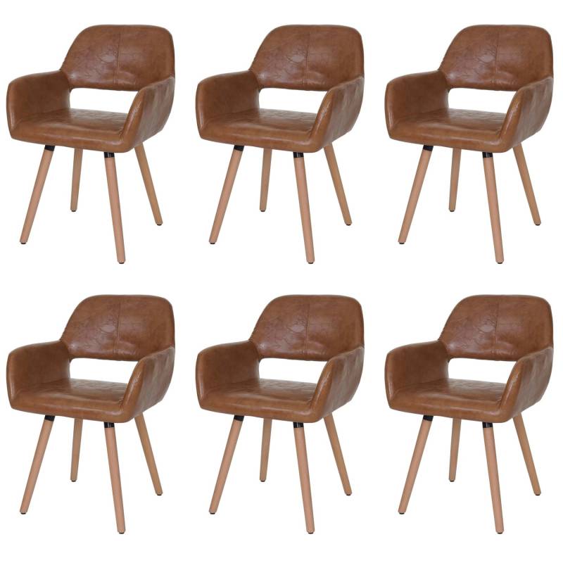 MCW Esszimmerstuhl A50 II 6er-Set Kunstleder Wildlederimitat Helle Beine von MCW