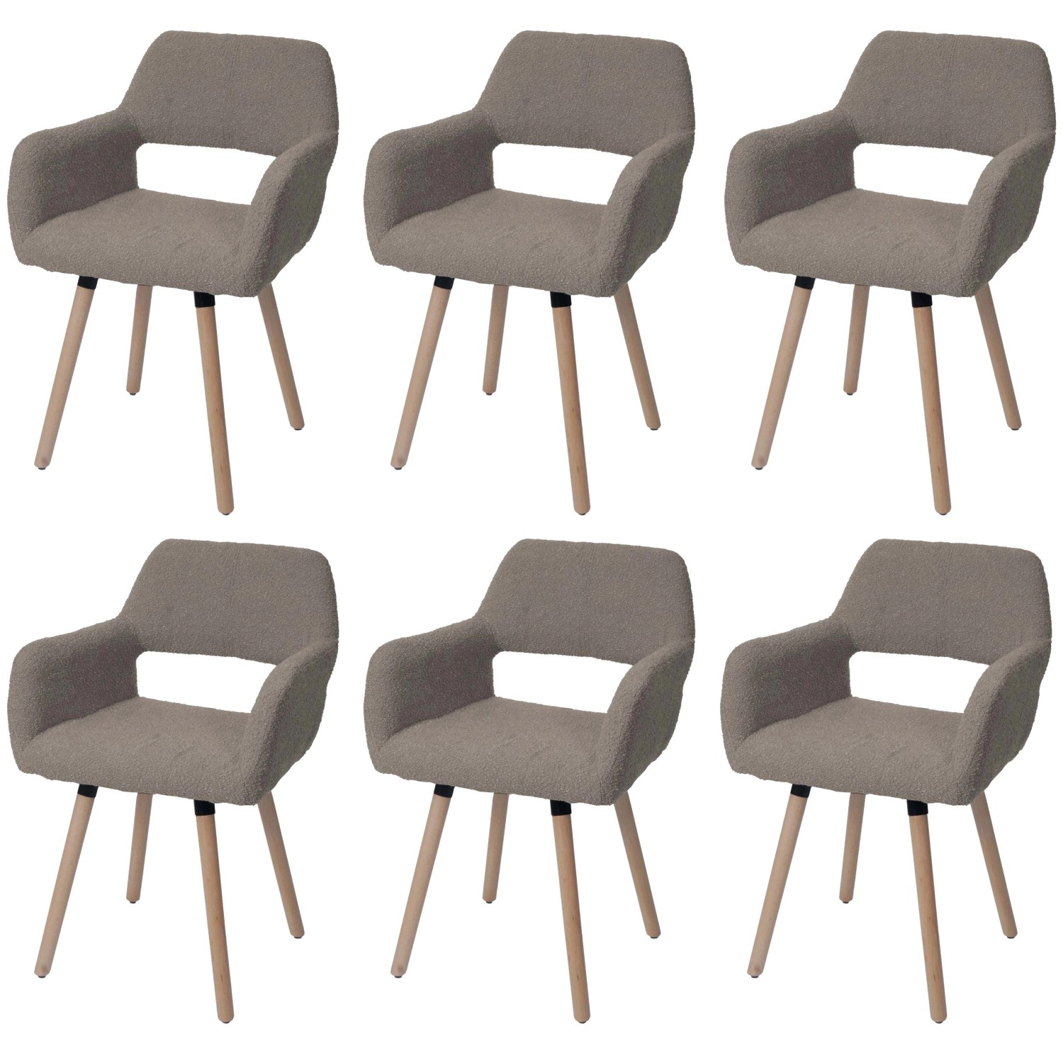 MCW Esszimmerstuhl A50 II 6er-Set Taupe Stoff/Textil Boucle 450g/m² MCW Esszimmerstuhl A50 II 6er-Set Taupe Stoff/Textil Boucle 450g/m² von MCW