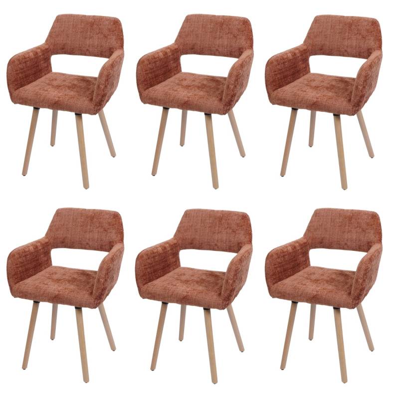 MCW Esszimmerstuhl A50 II 6er-Set Terrakotta Stoff/Textil Chenille 465g/m² von MCW