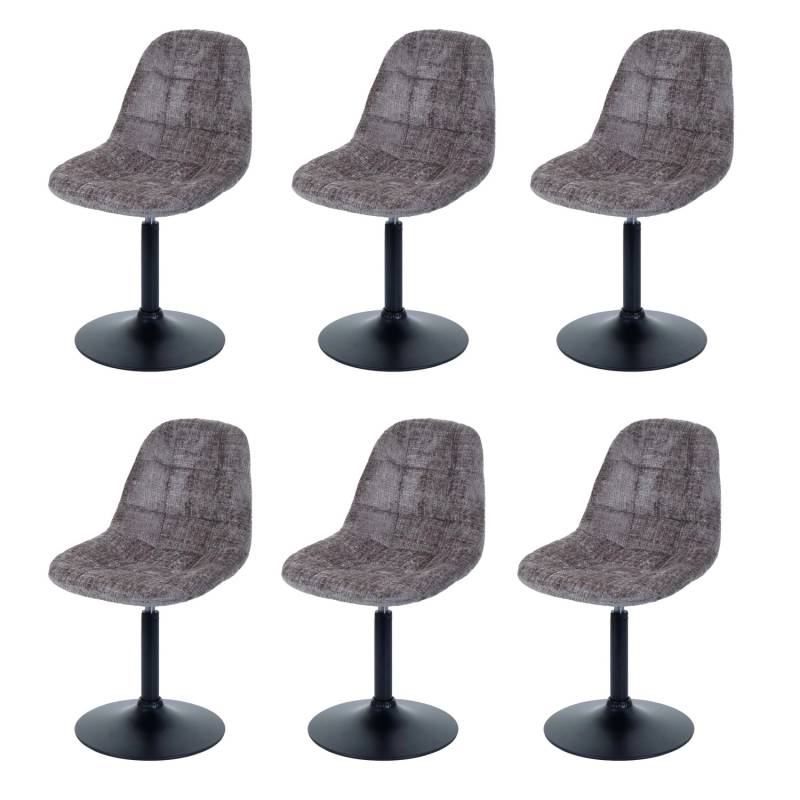 MCW Esszimmerstuhl A60 6er-Set Stoff/Textil Chenille 465g/m² Braun von MCW