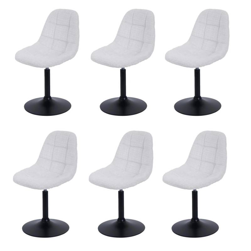 MCW Esszimmerstuhl A60 6er-Set Stoff/Textil Chenille 465g/m² Creme von MCW