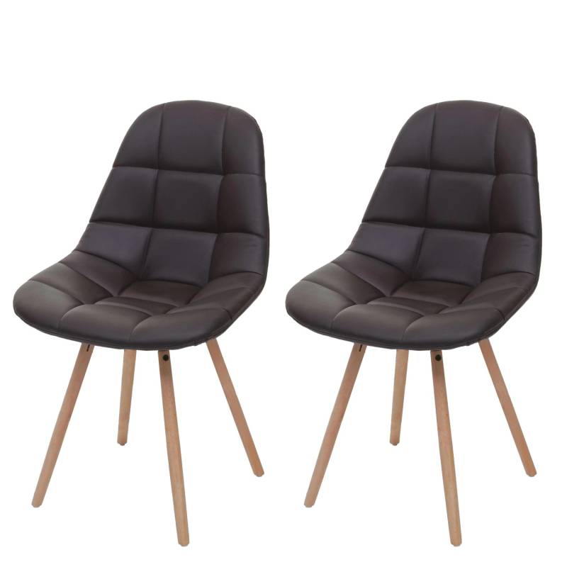 MCW Esszimmerstuhl A60 I 2er-Set Kunstleder Braun von MCW