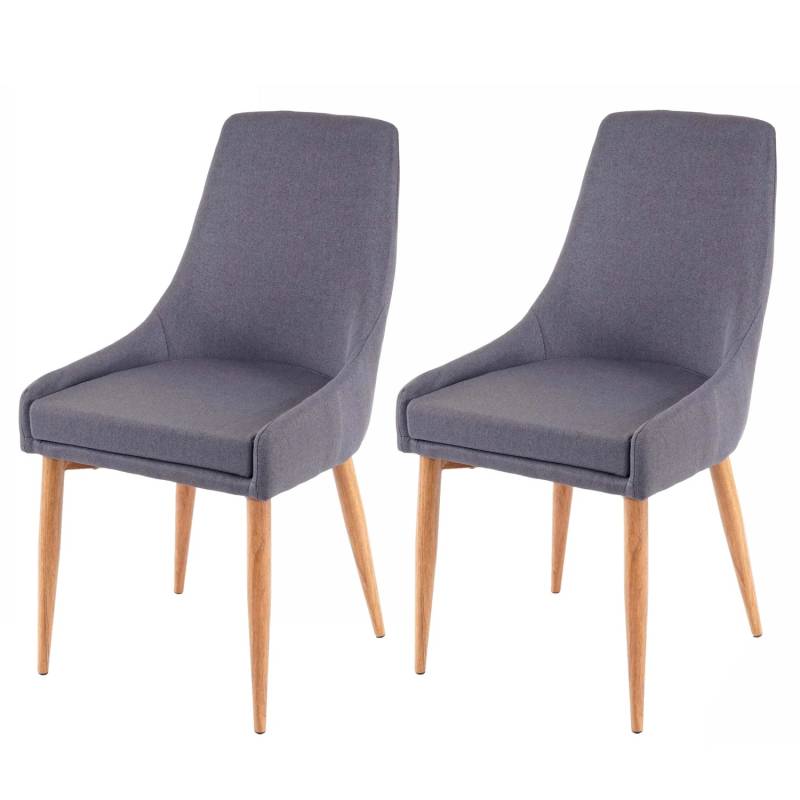 MCW Esszimmerstuhl B44 II 2er-Set Stoff/Textil Dunkelgrau von MCW