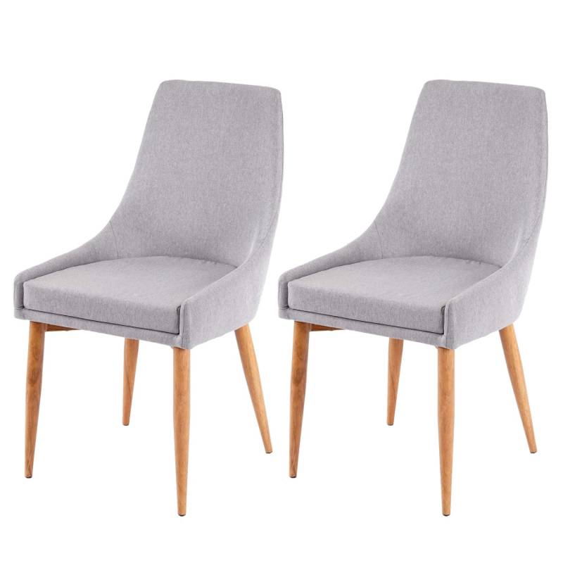 MCW Esszimmerstuhl B44 II 2er-Set Stoff/Textil Grau von MCW