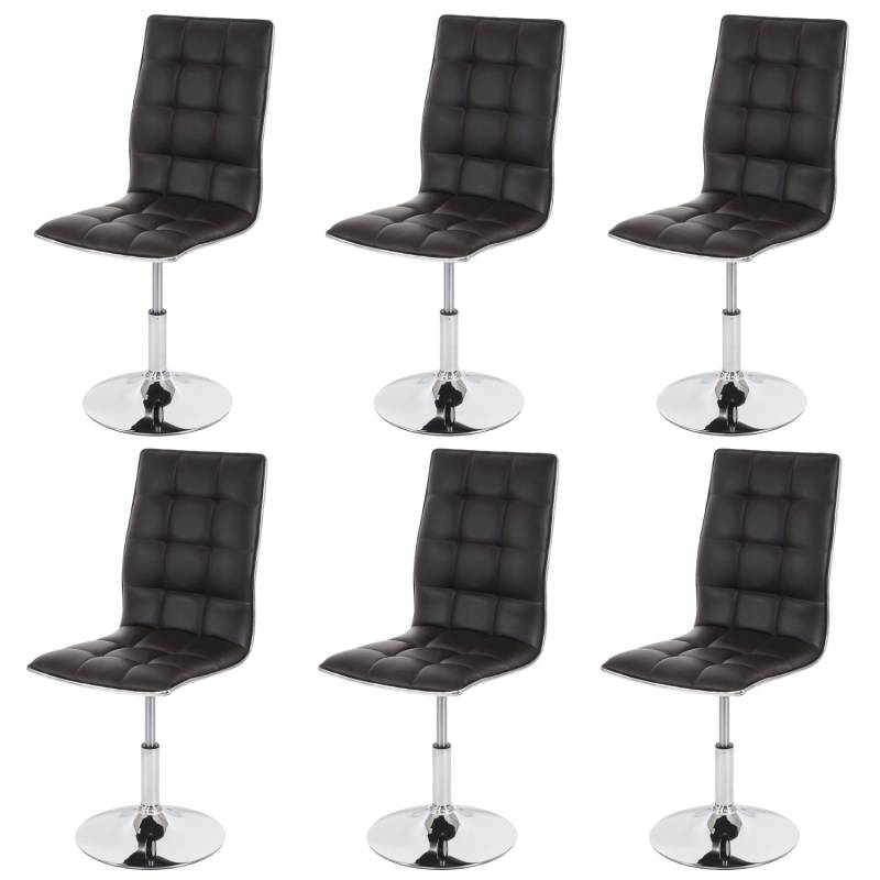 MCW Esszimmerstuhl C41 6er-Set Braun Kunstleder von MCW