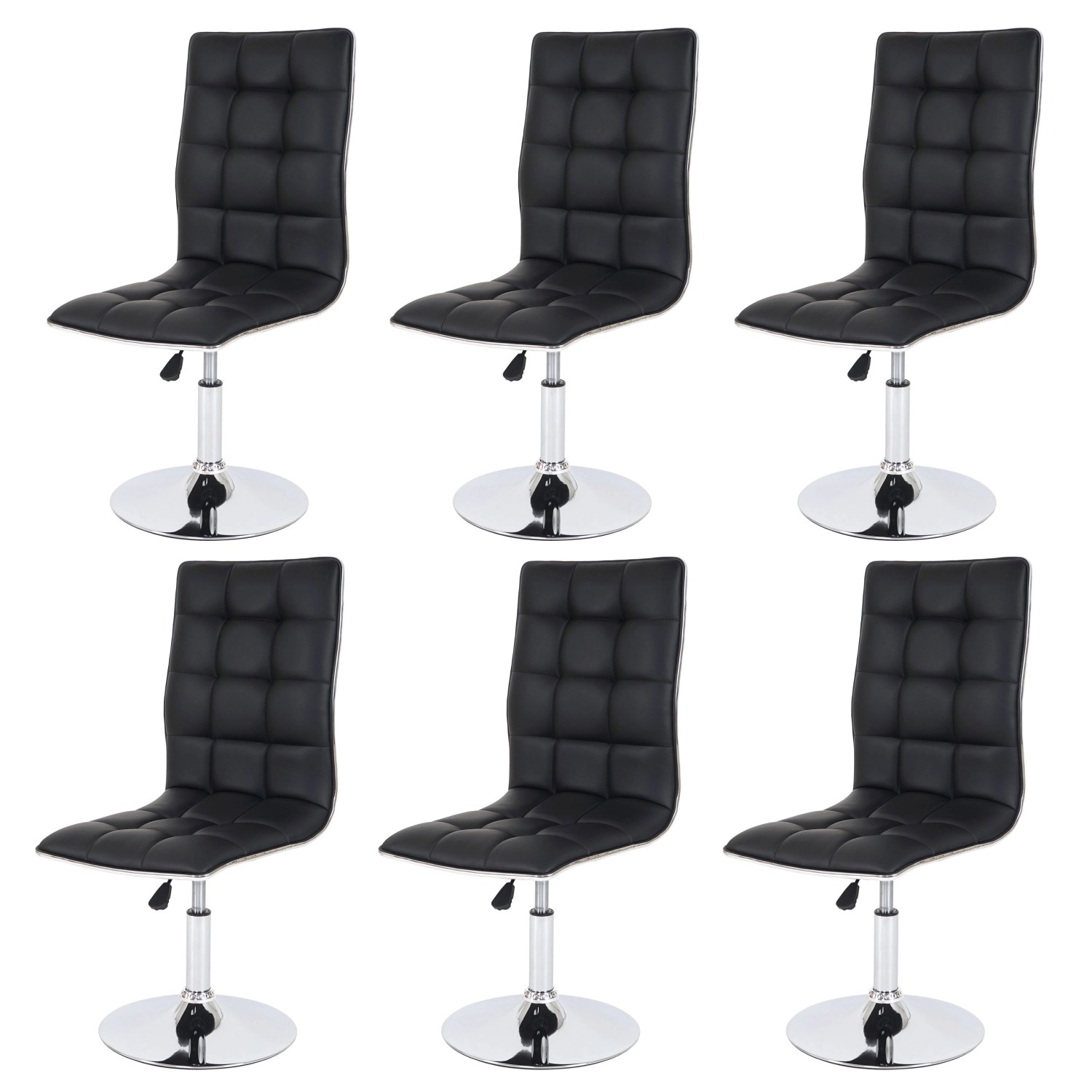 MCW Esszimmerstuhl C41 6er-Set Schwarz Kunstleder von MCW
