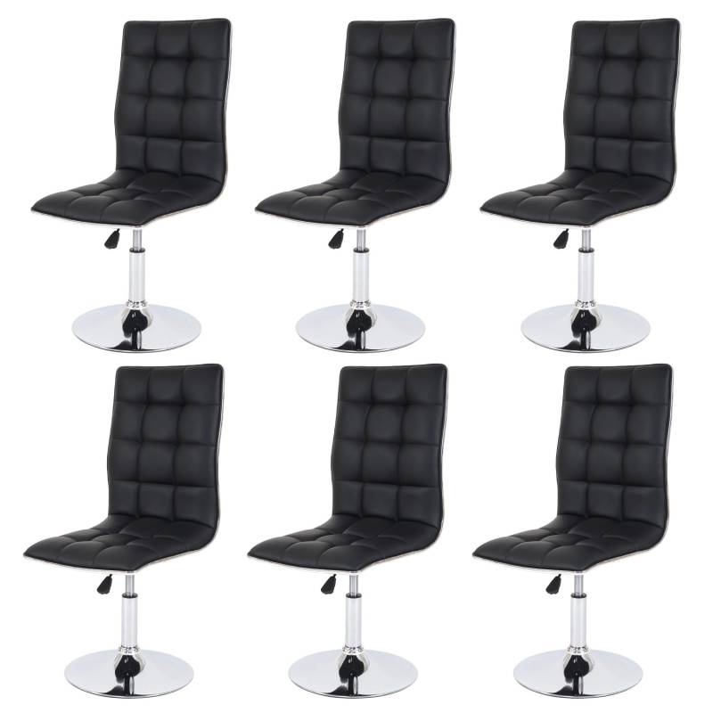 MCW Esszimmerstuhl C41 6er-Set Schwarz Kunstleder von MCW