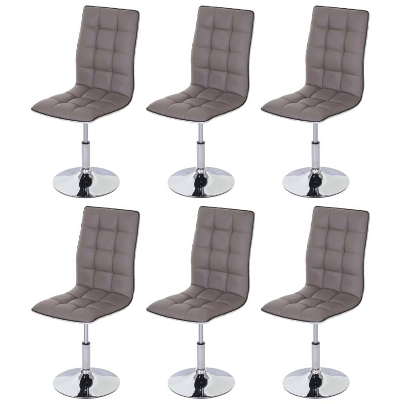 MCW Esszimmerstuhl C41 6er-Set Taupe-Grau Kunstleder von MCW