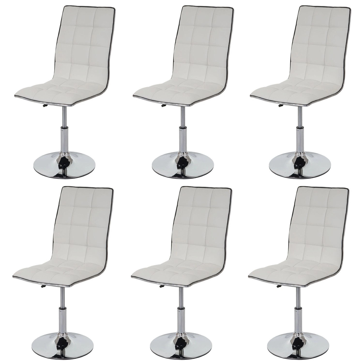 MCW Esszimmerstuhl C41 6er-Set Weiß Kunstleder von MCW