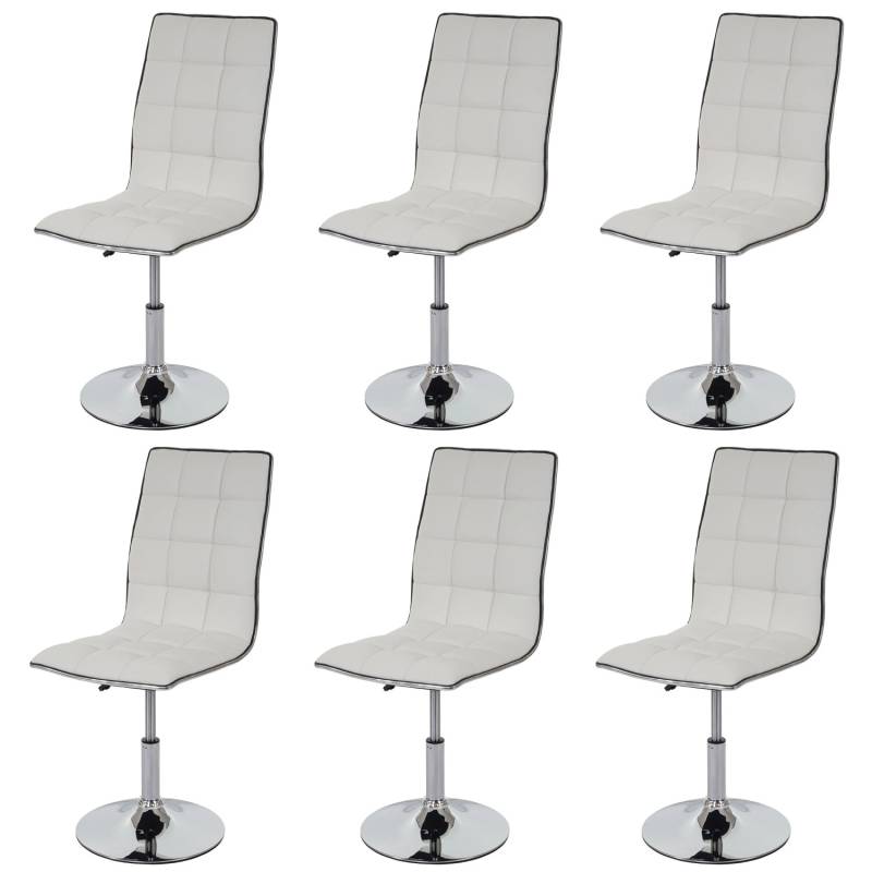 MCW Esszimmerstuhl C41 6er-Set Weiß Kunstleder von MCW