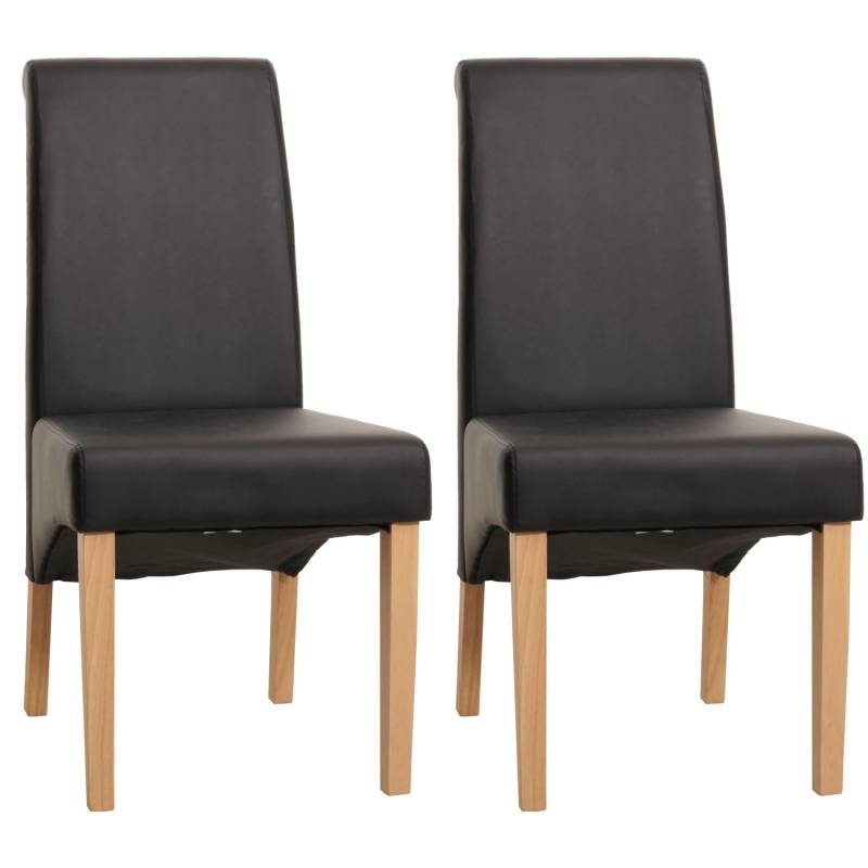 MCW Esszimmerstuhl Cesena 2er Set Kunstleder Matt Schwarz Helle Füße von MCW