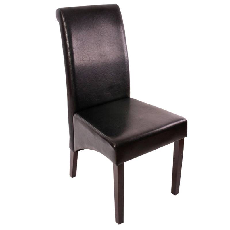 MCW Esszimmerstuhl Cesena 2er-Set Leder Schwarz Dunkle Füße von MCW