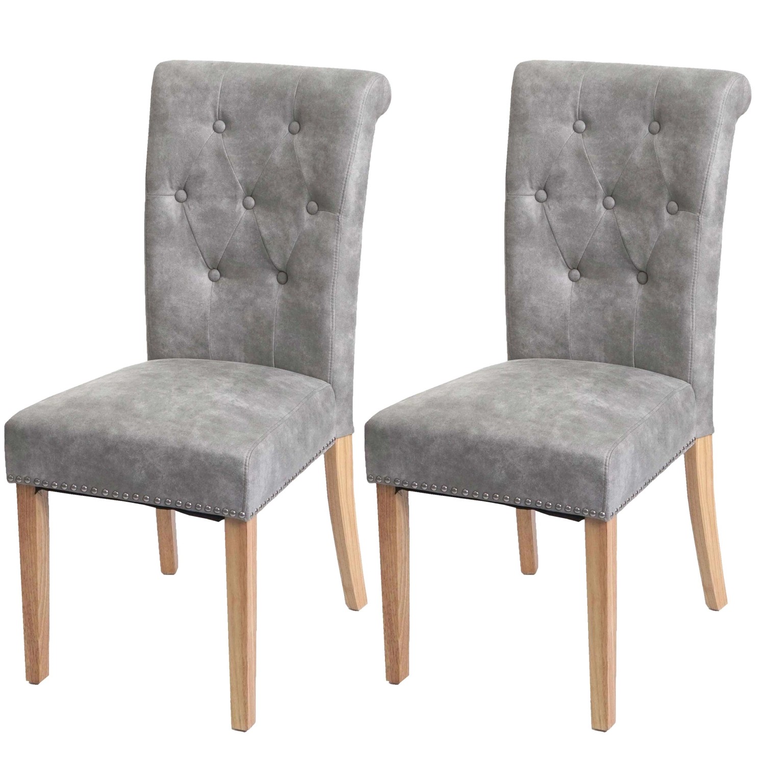 MCW Esszimmerstuhl Chesterfield II 2er-Set Stoff/Textil Hellgrau Helle Beine MCW Esszimmerstuhl Chesterfield II 2er-Set Stoff/Textil Hellgrau Helle Beine von MCW