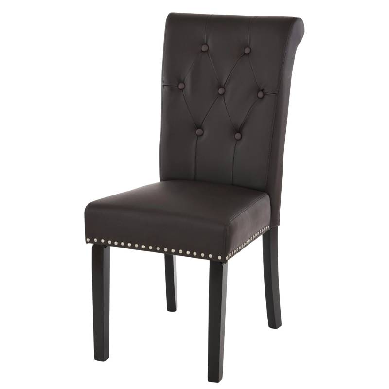 MCW Esszimmerstuhl Chesterfield Il 2er-Set Kunstleder Coffee Dunkle Beine von MCW