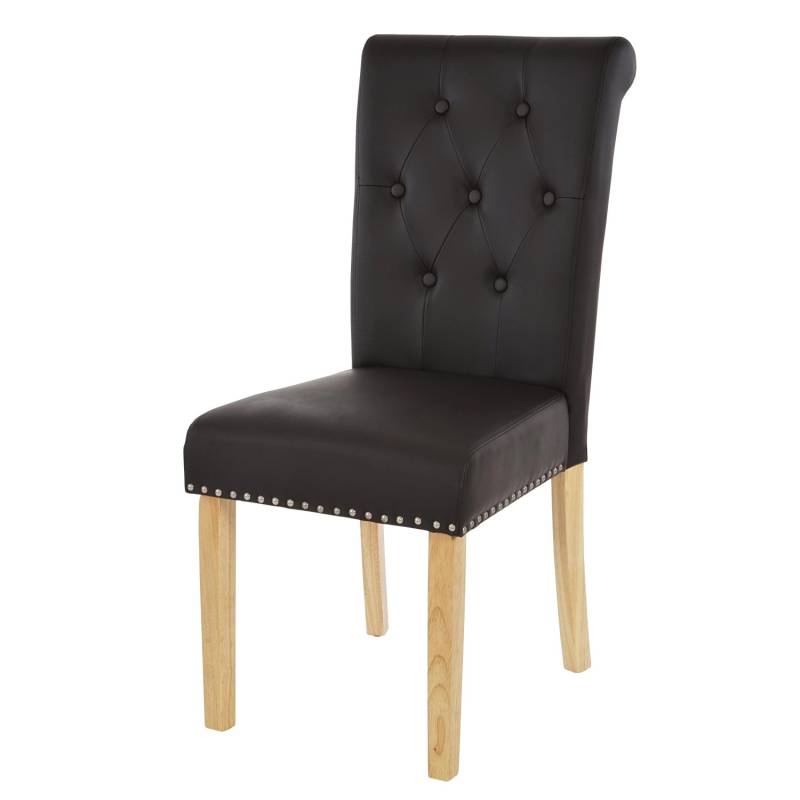 MCW Esszimmerstuhl Chesterfield Il 2er-Set Kunstleder Coffee Helle Beine von MCW