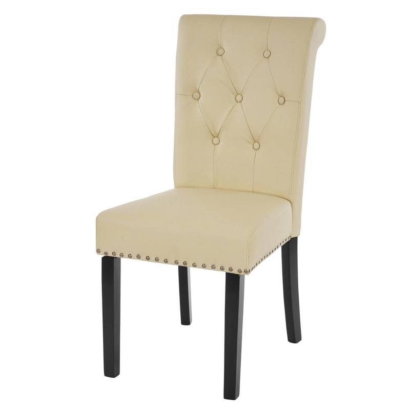 MCW Esszimmerstuhl Chesterfield Il 2er-Set Kunstleder Creme Dunkle Beine von MCW