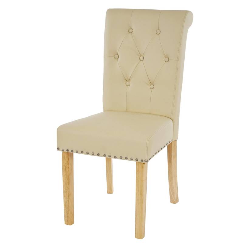 MCW Esszimmerstuhl Chesterfield Il 2er-Set Kunstleder Creme Helle Beine von MCW