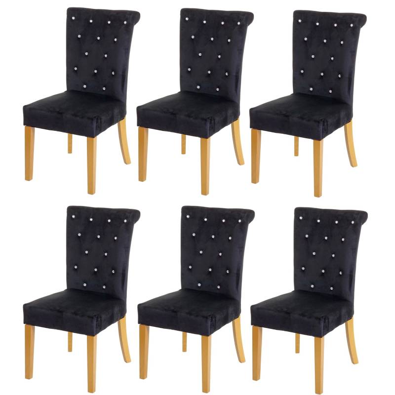MCW Esszimmerstuhl D22 6er-Set Schwarz Goldfarbene Beine von MCW
