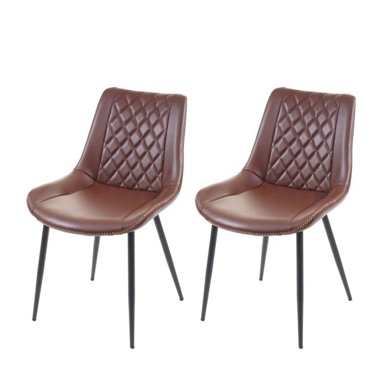 MCW Esszimmerstuhl E56 2er-Set Kunstleder Braun von MCW