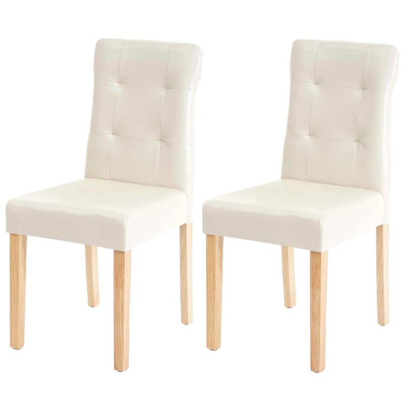 MCW Esszimmerstuhl E58 2er-Set Kunstleder Creme Helle Beine von MCW