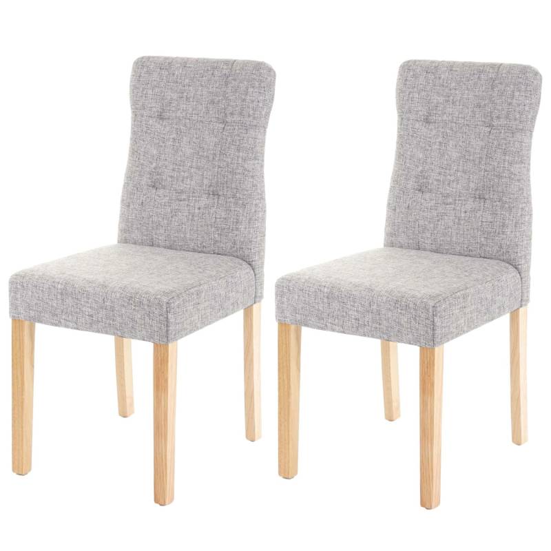 MCW Esszimmerstuhl E58 2er-Set Stoff/Textil Grau Helle Beine von MCW