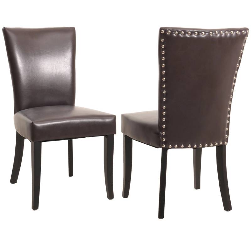 MCW Esszimmerstuhl Edinburgh 2er-Set Kunstleder Braun Dunkle Beine von MCW