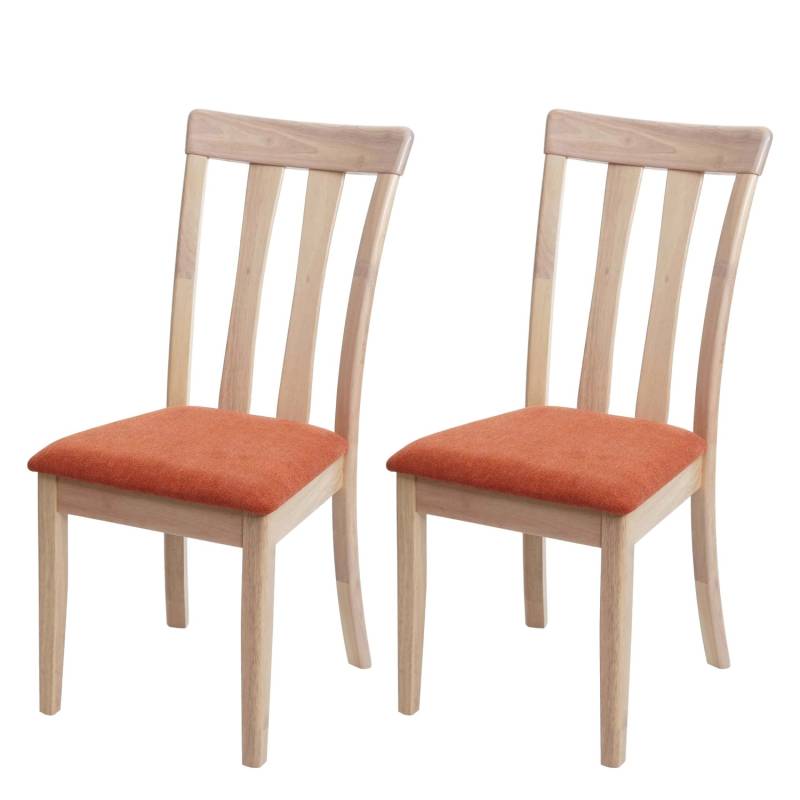 MCW Esszimmerstuhl G46 2er-Set Naturfarbenes Gestell Orange von MCW