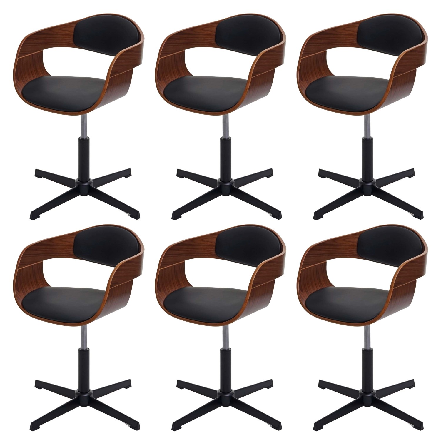 MCW Esszimmerstuhl H46 6er Set Walnuss-Optik Kunstleder Schwarz MCW Esszimmerstuhl H46 6er Set Walnuss-Optik Kunstleder Schwarz von MCW