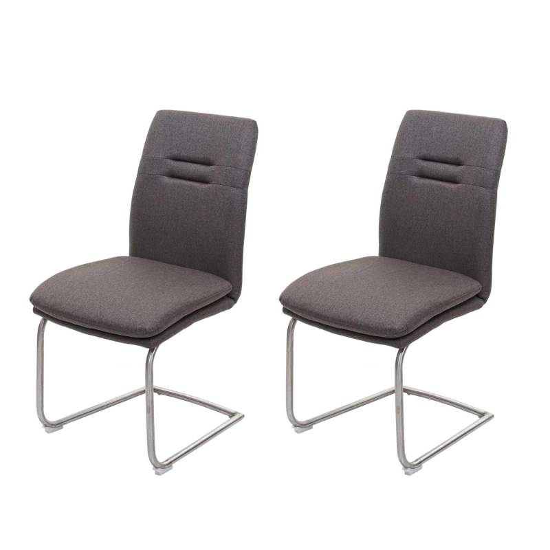 MCW Esszimmerstuhl H70 2er-Set Freischwinger Grau-Braun von MCW