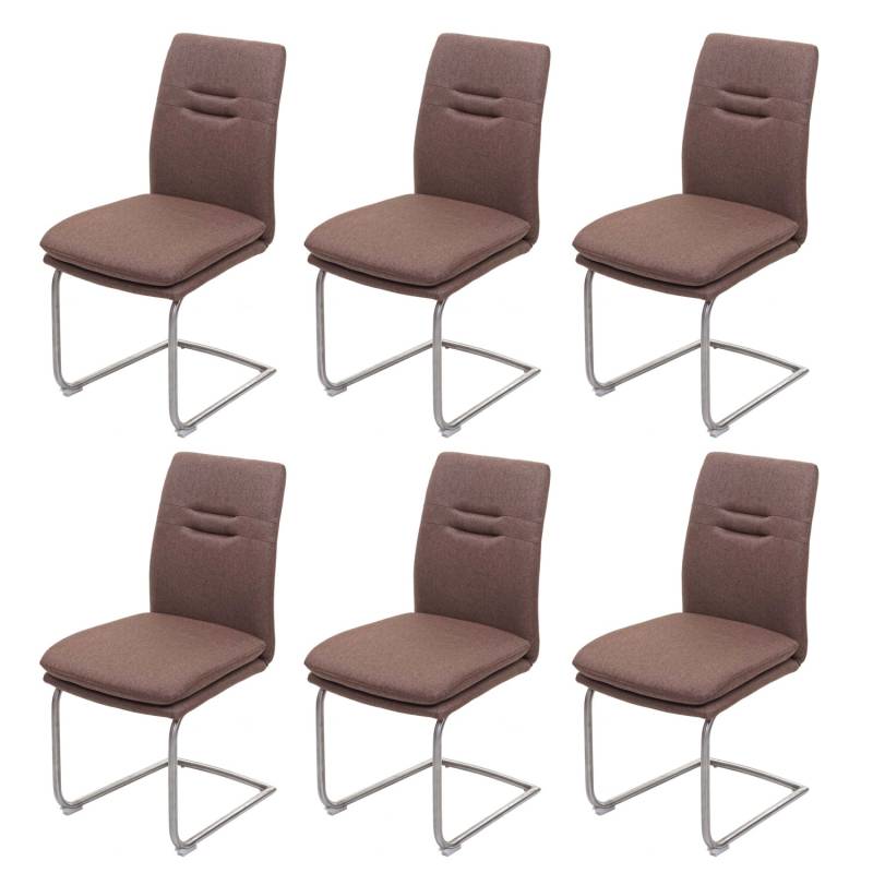 MCW Esszimmerstuhl H70 6er-Set Freischwinger Braun von MCW
