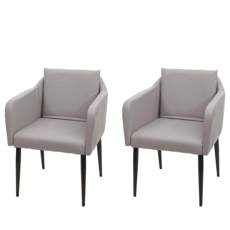 MCW Esszimmerstuhl H93 2er-Set Kunstleder Taupe-Grau von MCW