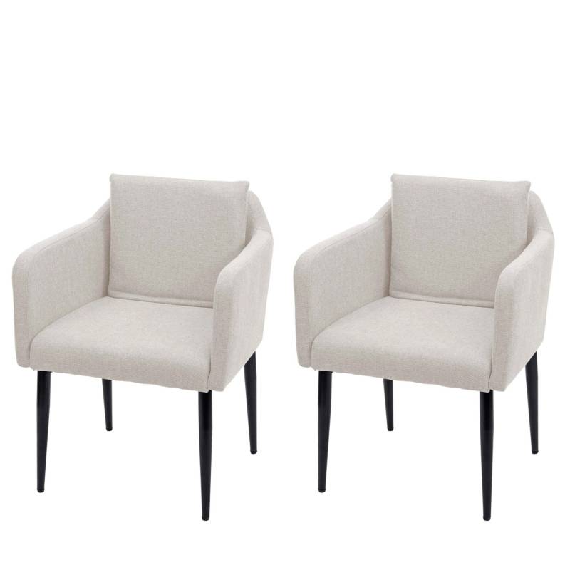 MCW Esszimmerstuhl H93 2er-Set Stoff/Textil Creme-Beige von MCW