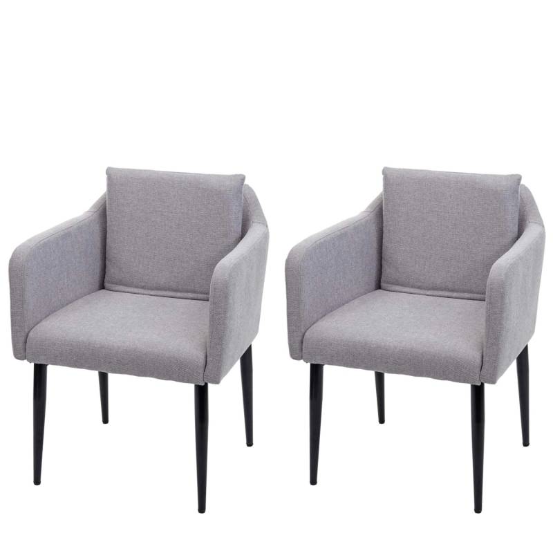 MCW Esszimmerstuhl H93 2er-Set Stoff/Textil Hellgrau von MCW