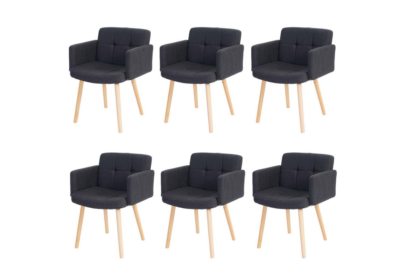 MCW Esszimmerstuhl Houston2-6 (Set, 6 St), 6er-Set, Retro-Design, extrabreite Sitzfläche, einfache Montage von MCW