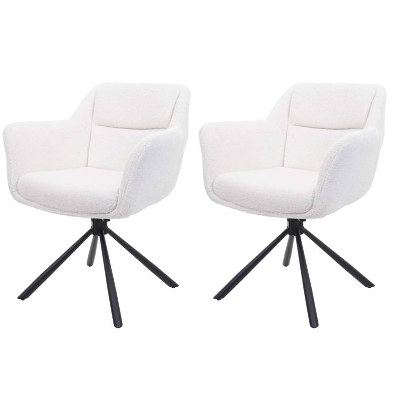 MCW Esszimmerstuhl K33 2er-Set Bouclé-Weiß von MCW