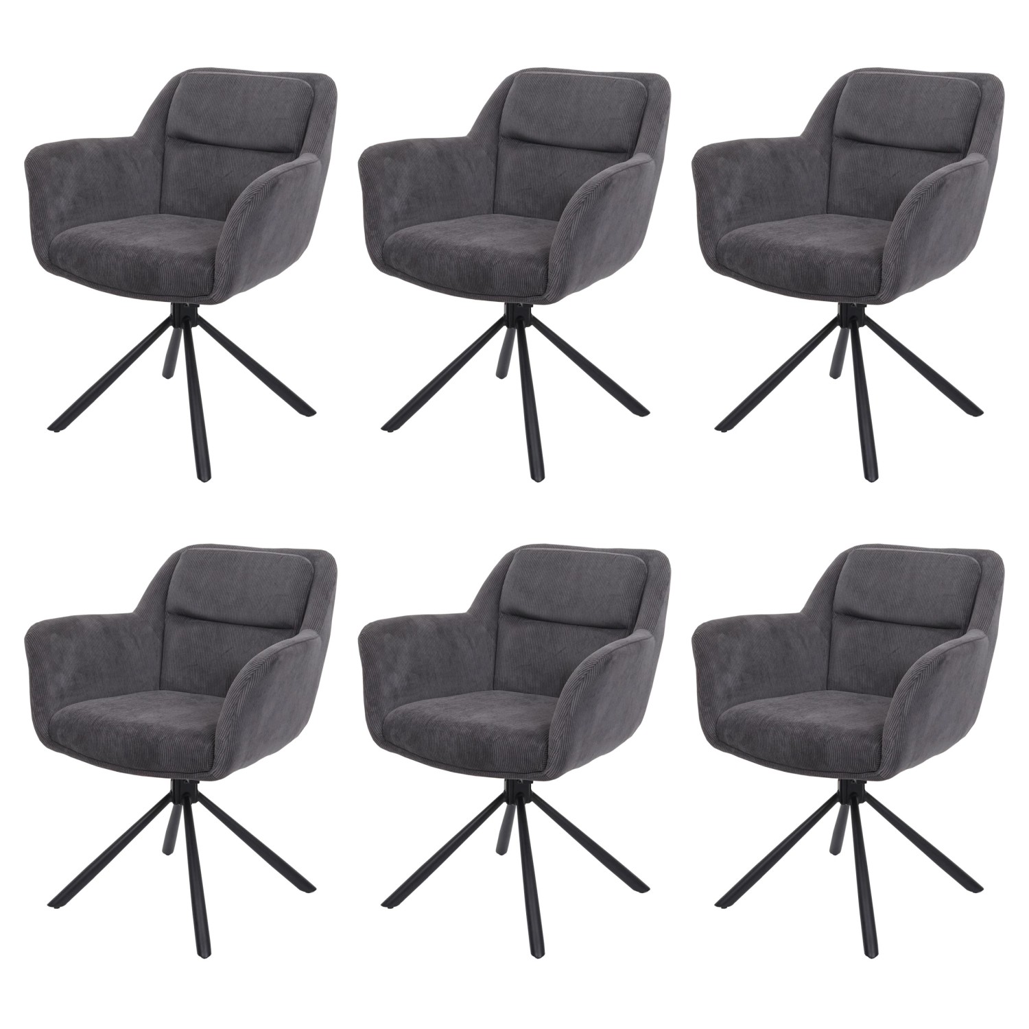 MCW Esszimmerstuhl K33 6er-Set Kord-Grau MCW Esszimmerstuhl K33 6er-Set Kord-Grau von MCW