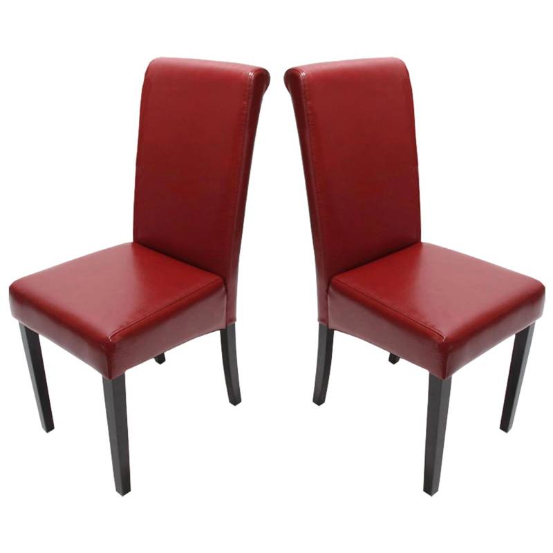 MCW Esszimmerstuhl Lecce II 2er-Set Rot Dunkle Beine von MCW