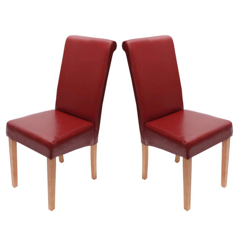 MCW Esszimmerstuhl Lecce II 2er-Set Rot Helle Beine von MCW