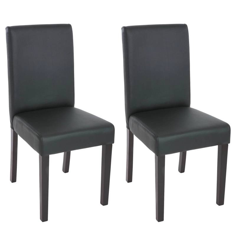 MCW Esszimmerstuhl Littau 2er Set Kunstleder Schwarz Matt Dunkle Beine von MCW