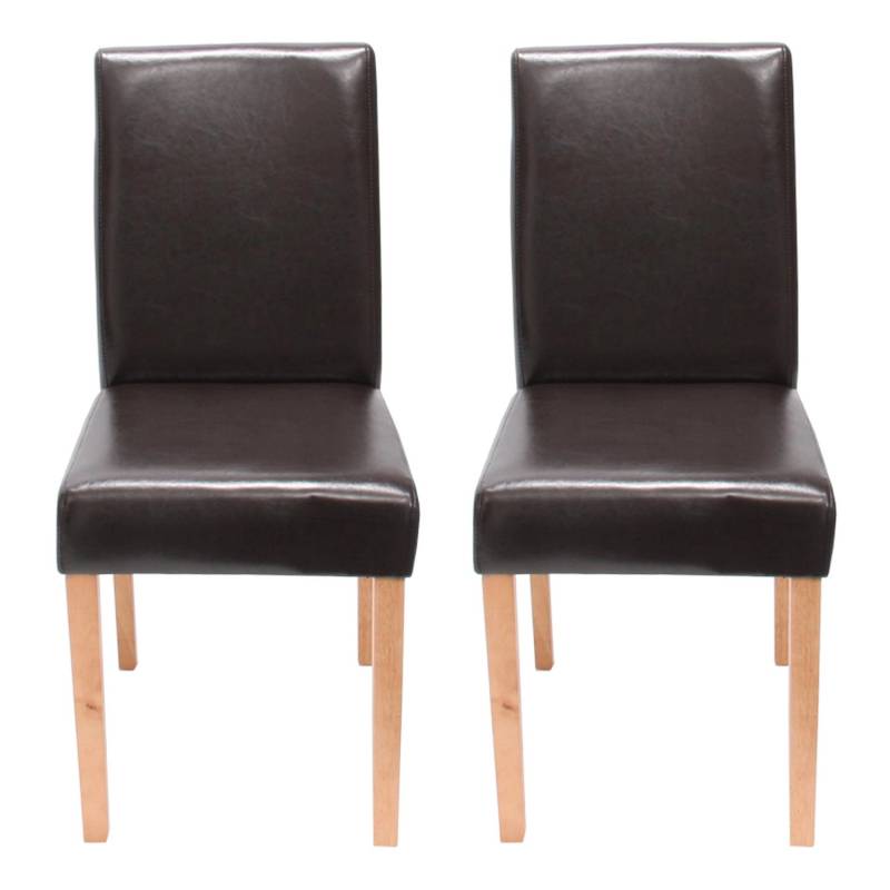 MCW Esszimmerstuhl Littau 2er-Set Leder Braun Helle Beine von MCW