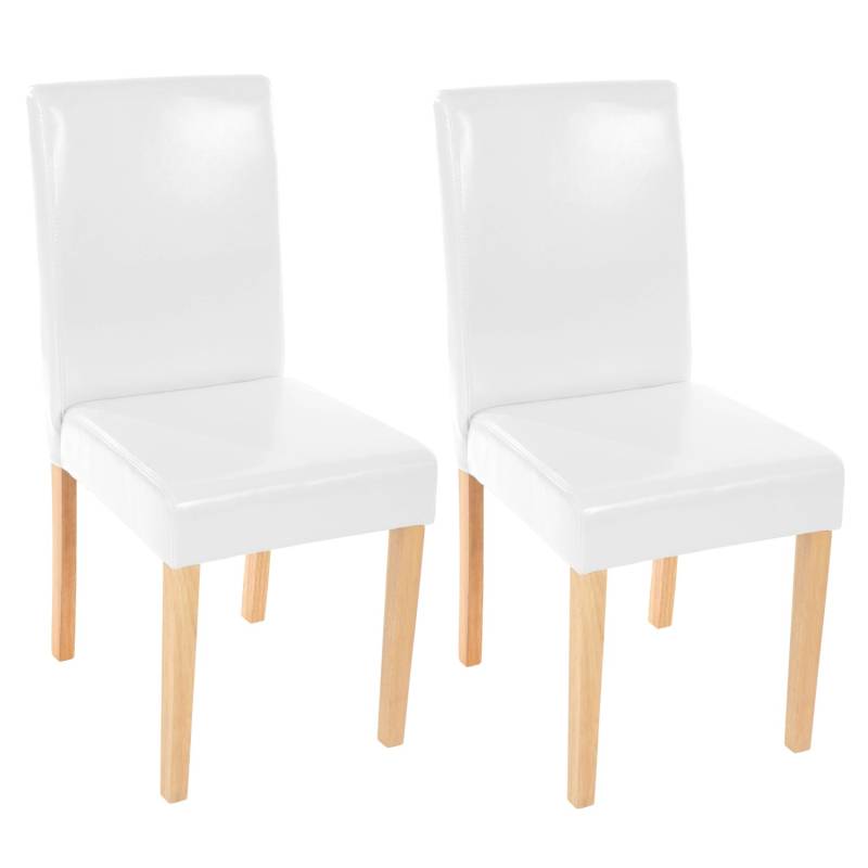 MCW Esszimmerstuhl Littau 2er-Set Leder Weiß Helle Beine von MCW