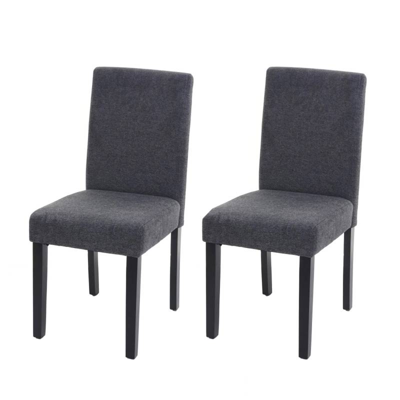 MCW Esszimmerstuhl Littau 2er-Set Textil Anthrazitgrau Dunkle Beine von MCW